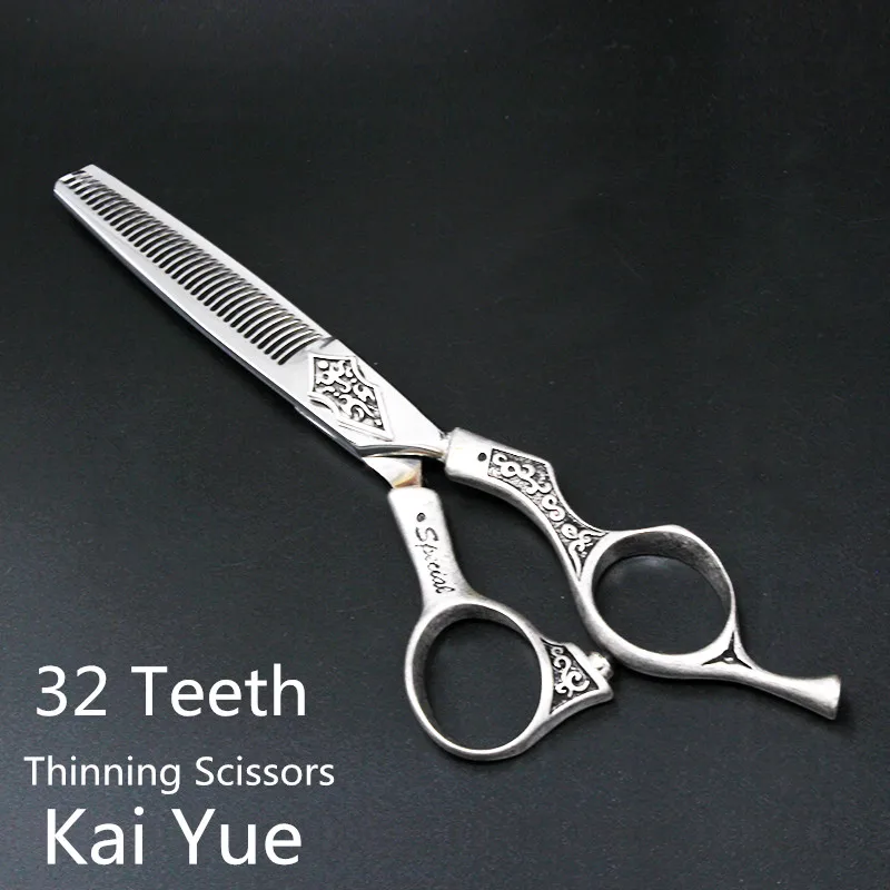 6 Inch Professional Barber Hair Scissors Silver Thinning Scissors With