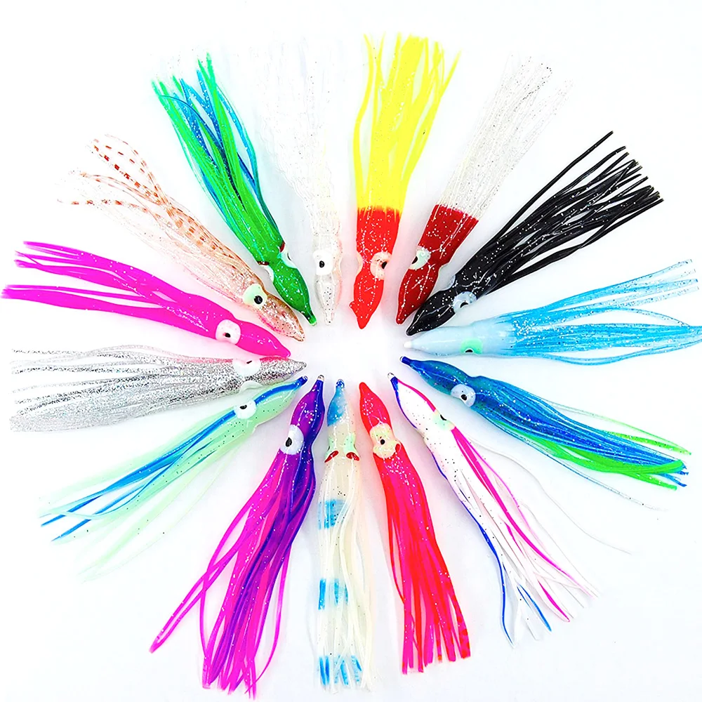 5pcs 12cm Soft Plastic Octopus Fishing Lures For Jigs Mixed Color