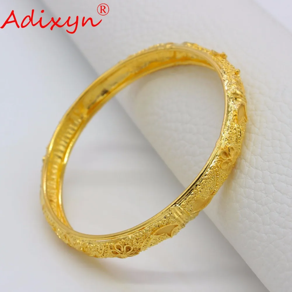Adixyn 6 см/2,3 дюймов золотые цветные браслеты и браслеты золотые браслеты Дубая для женщин evioan/Arab/Ближний Восток вечерние подарки N04186