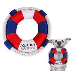 Игрушки для домашних собак звучащая форма плавательного кольца с игрушка из хлопковых ниток жевательные плюшевые игрушки для питомцев