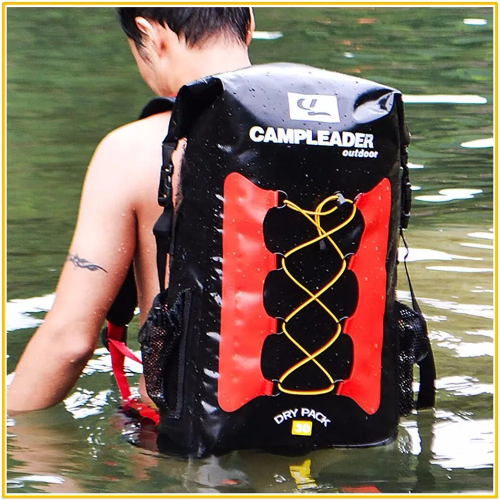 Calidad 30L bolsas a prueba de agua de almacenamiento Dry Sack bolsa para Canoa Kayak Rafting deporte al aire libre de la piscina bolsas Kit de viaje mochila - 2