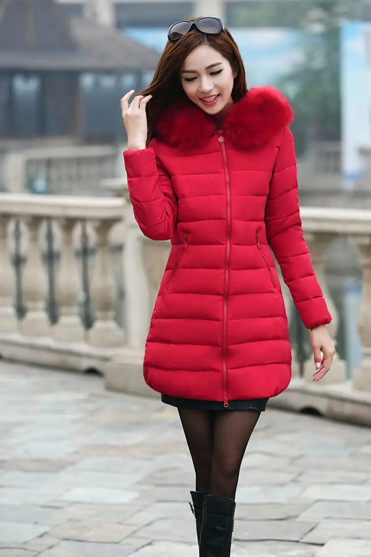 Новое поступление, Женское пальто, Корейская версия, длинная, с хлопковой подкладкой, женская, толстая, хлопковая куртка, пуховик, парка 1509