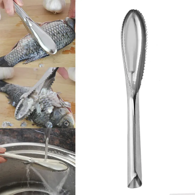 

Fishing Tools Stainless Steel Fish Scale Remover Cleaner Scaler Scraper Kitchen Peeler Tool