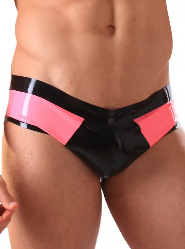 

0.4MM Thickness Latex Rubber Smartie Pants Striking rubber hipster briefs with shaped pouch and waistband