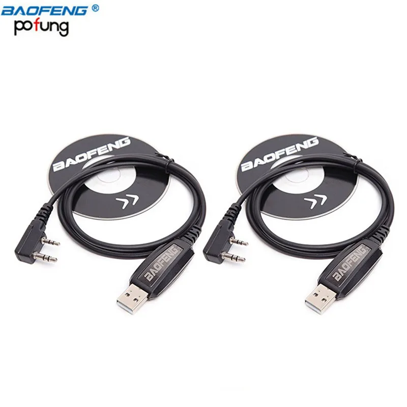 2 шт. USB Кабель для программирования + CD BaoFeng UV 5R GT 3 BF UVB2 Plus 888S 82 двухсторонняя рация