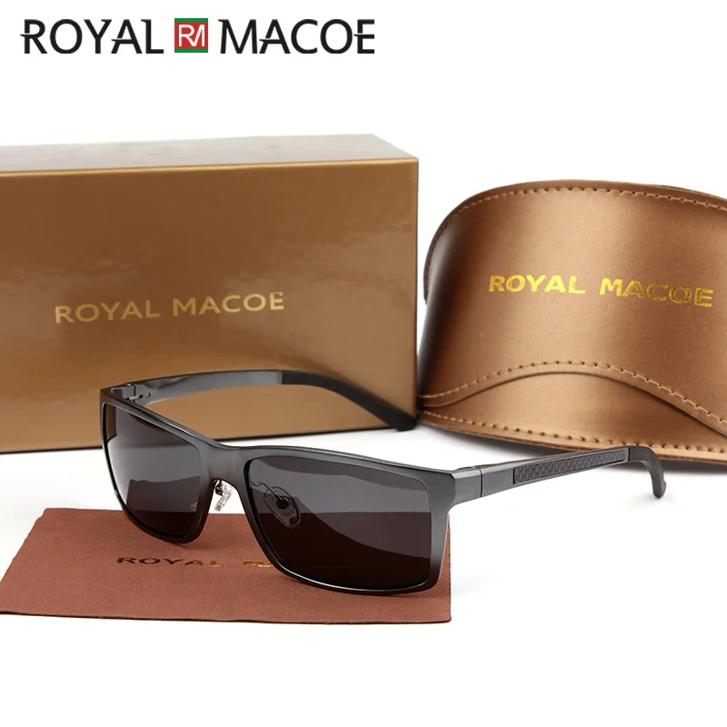 Солнцезащитные очки ROYAL MACOE Мужские поляризационные зеркальные в алюминиево