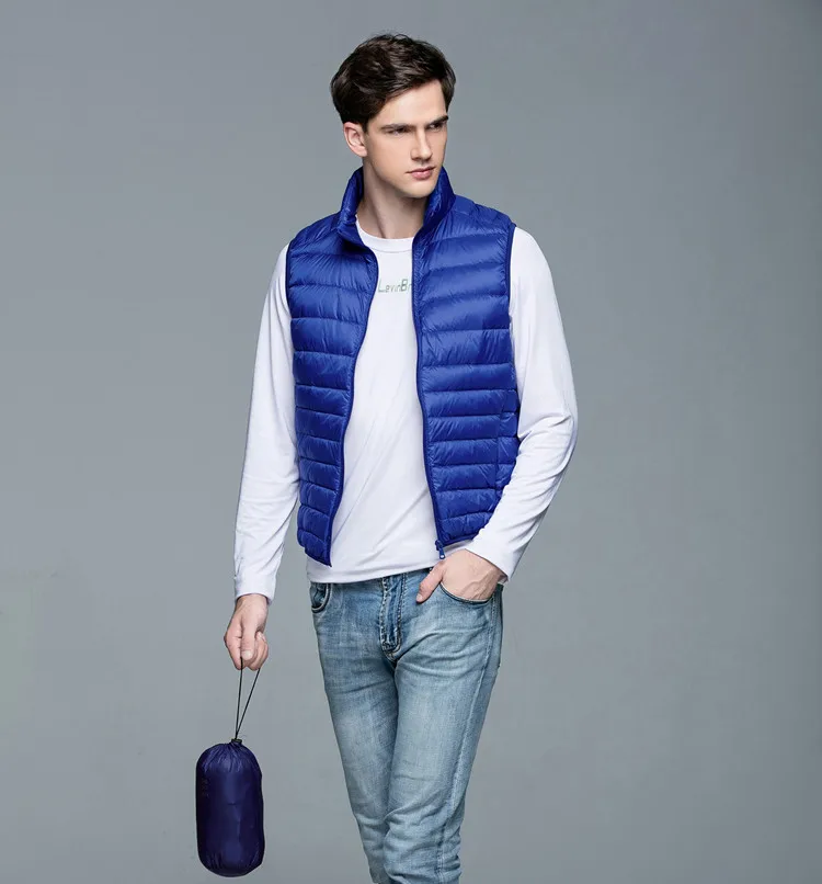 UplzCoo New Men's Warm Ultralight Down Jackets Vests Men Solid Thin Winter Vest Male Lightweight Warm Coats Brand Clothing FM005  (4)