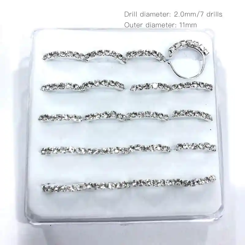 20PC Silver Color 11mm Nose Piercing body Jewelry Cz Gold Color Nose Hoop Nostril Ring Helix ring Earring women 2020 New Fashion