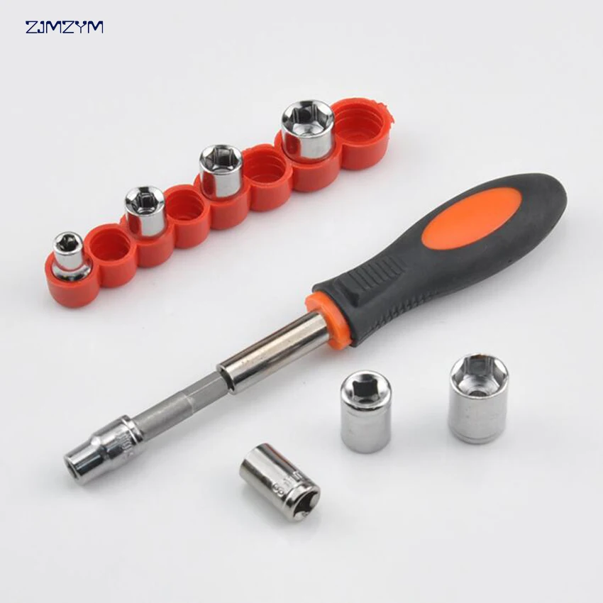 

8pcs Sleeve Head Set With Six Corner Hexagon socket wrench on Electric screwdriver Electric tools accessories
