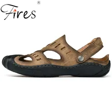 Новинка; Летние Стильные мужские сандалии; удобная Легкая Уличная обувь; обувь из искусственной кожи на плоской подошве; классические мужские лоферы; сандалии