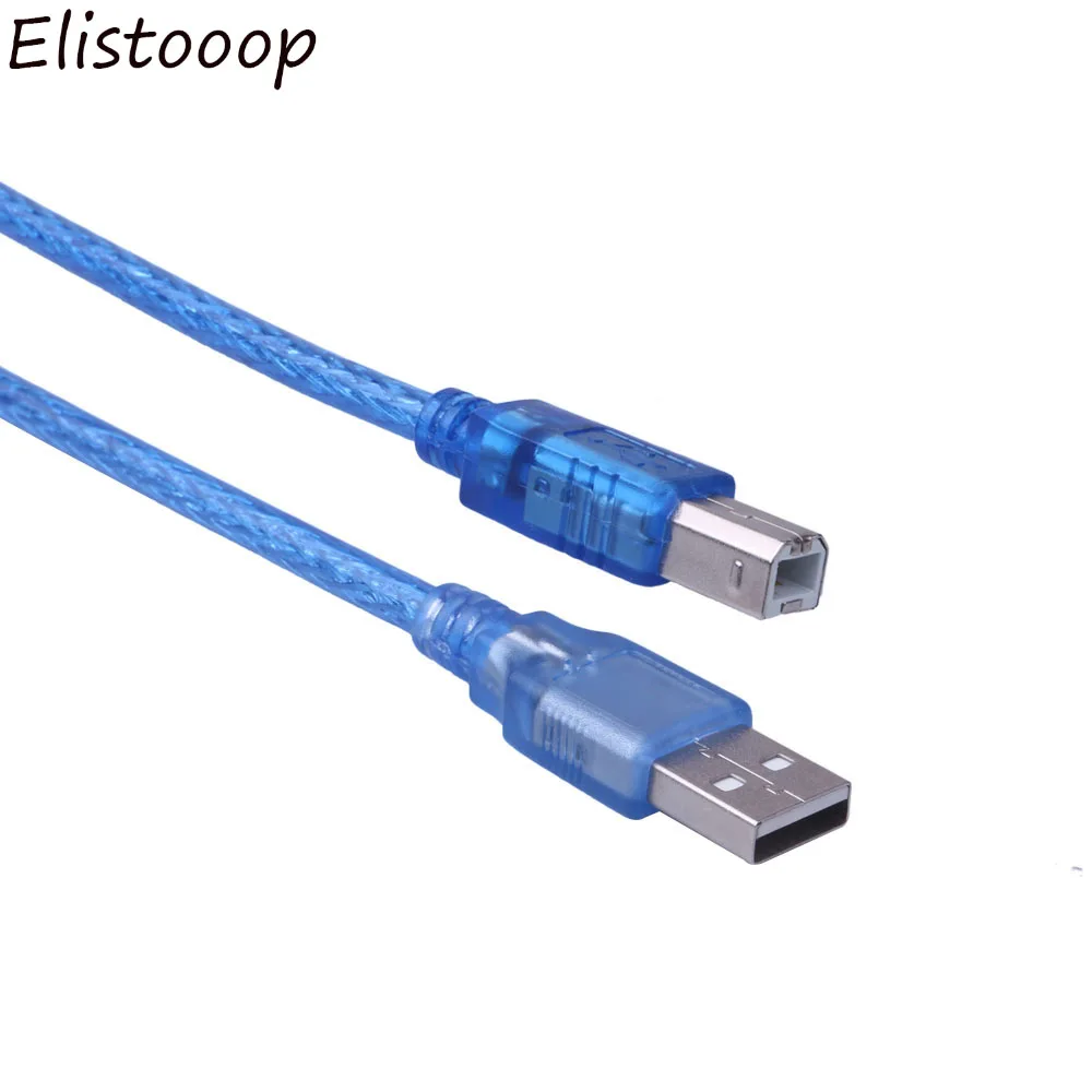 

Elistooop Printer Cable Type A Male to Type B Male USB2.0 Dual Shielding High Speed Transparent Blue 30cm 0.3m 0.5m 1.4m