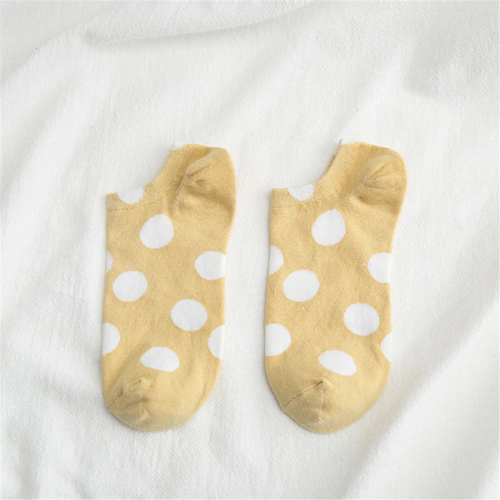 1Pair Unisex Comfortable Stripe Cotton Socks Spring And Summer Polka Dot Wave College Wind Socks Breathable Wild Boat Socks Z412