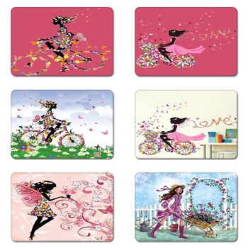 

Pink Floral Spirit Girl Nature Rubber Table Mouse Pad Laptop Computer Enclosure Mousepad Mat