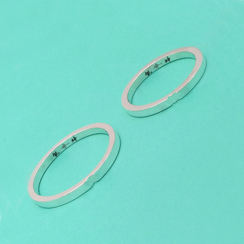 

Pure 925 Sterling Silver Ring DIY Jewelry Lovers Fashion Custom Make Rings For Women And Men Wedding Gift Lettering 0046