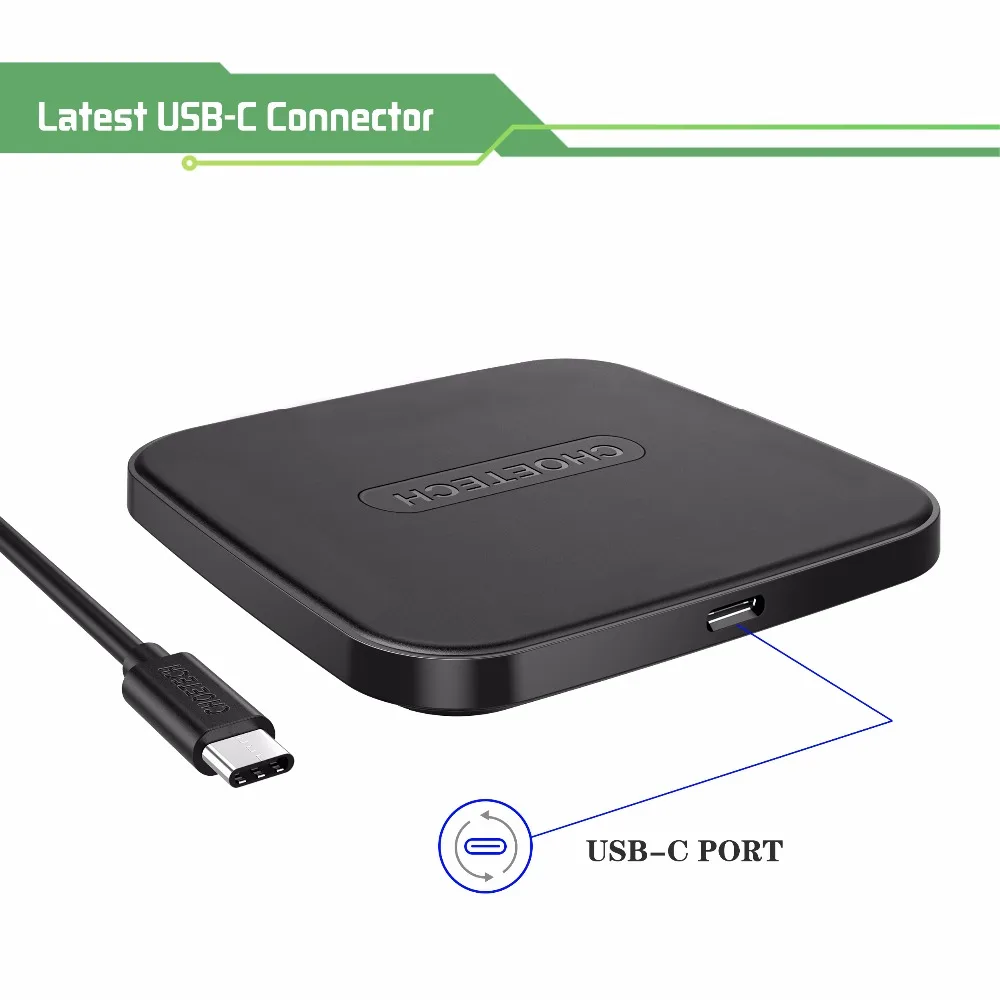 CHOETECH Wireless Charger 7.5W Qi Wireless Charger USB Type-C Charging Pad for iPhone X/8/8 Plus For Samsung S8 Phone Chargers