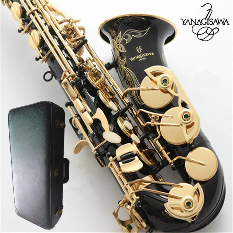 Brand NEW YANAGISAWA A WO37 Alto black Saxophone Gold Lacquer Gold Key