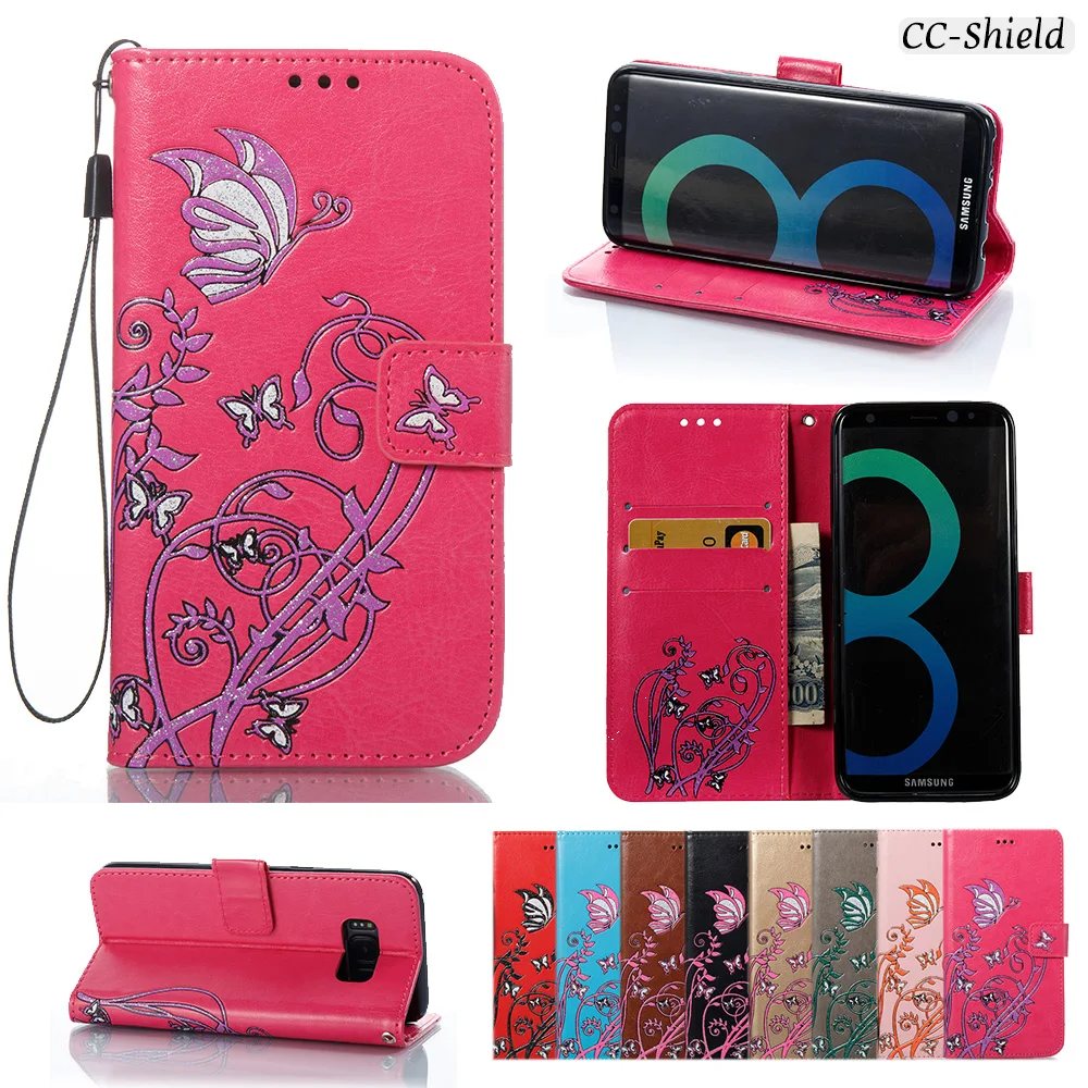 

Case for Samsung Galaxy S8 S 8 SM G950F G950A G950V SM-G950F SM-G950A SM-G950V SM-G950P Card Slot Leather Cover with Stander