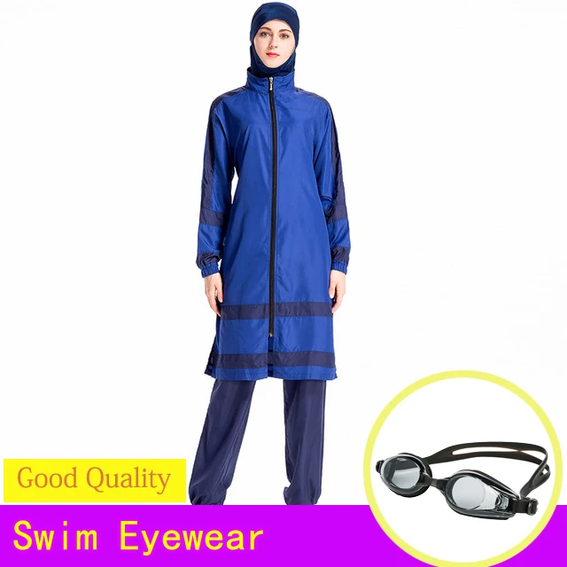Blue-2 Большие размеры для женщин девочек скромный хиджаб мусульманский Купальник для женщин мусульманская шапочка для бассейна Burkinis мусульманская одежда для плавания - Цвет: Blue-2