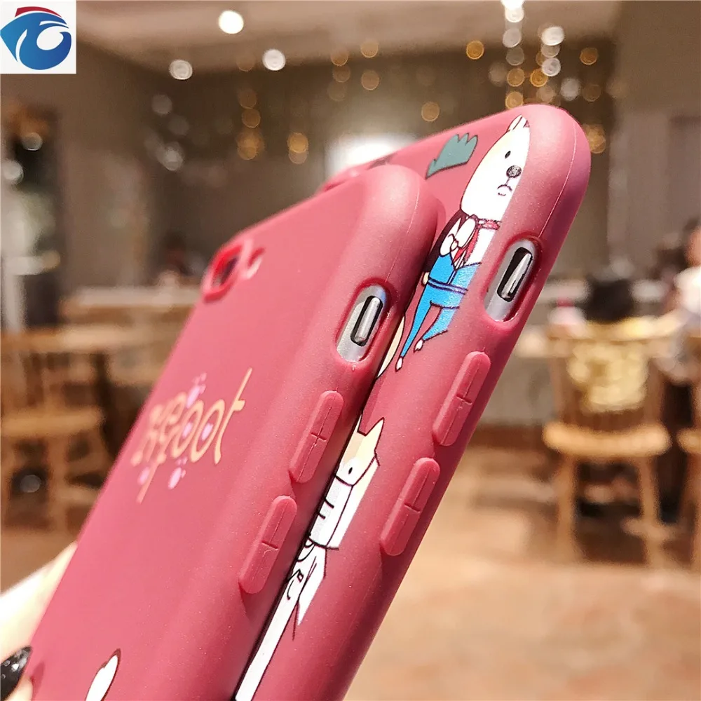 Cute puppy shell For iPhone 6S 7S 7Plus 7Plus 8 Plus XRXS MaxProject Soft shell airbag bracket   TPU Protection Anti-fall Phone case3