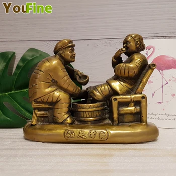 

Bronze figure sculpture, contentment, Changle brass figure, home decoration, Chinese love sculpture