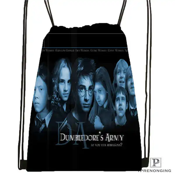 Пользовательские harry_potter_artwork_ Drawstring сумка-рюкзак милый рюкзак дети сумка(черный назад) 31x40 см#2018611-24 - Цвет: Drawstring Backpack