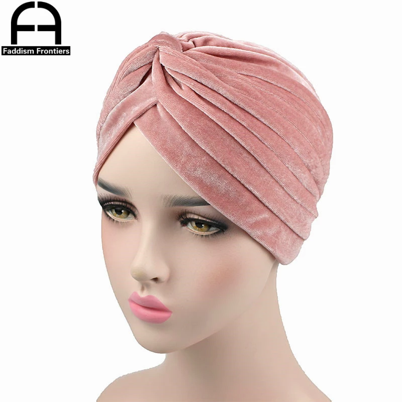 Turbante de terciopelo de alta calidad para mujer, Turbante Vintage doble elástico, diadema, Turbante musulmán, Hijab, accesorios para el cabello|Accesorios para el pelo de mujer| - AliExpress