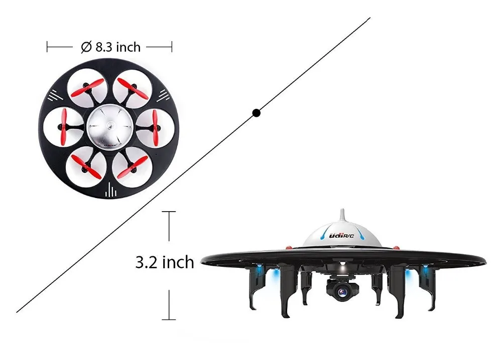 UDI RC U845 WiFi 2,4 GHz 6 Axis Gyro FPV Дрон с HD камерой RTF Квадрокоптер комплект с батареей