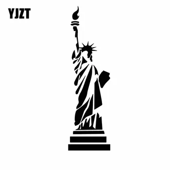 

YJZT 4.5CM*15.6CM Elegant Statue Of Liberty USA Monument Patriotism Car Sticker Holy Vinyl Decal Coolest Black/Silver C27-0189