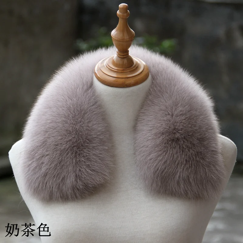 Новая мода натуральный Лисий меховой воротник для зимнего пальто для женщин и мужчин Настоящий Лисий Мех Шарфы для курток натуральный мех аксессуары