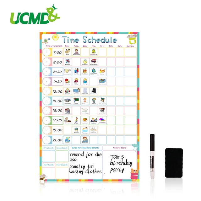 magnetic dry erase weekly schedule calendar daily planner drawing
