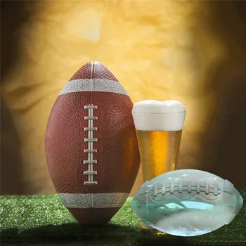 

Whiskey 3D Rugby Beer cube American Ice Ball Silicone Ice lattice Silicone Mold football Ice making mold Kitchen Accessories j20