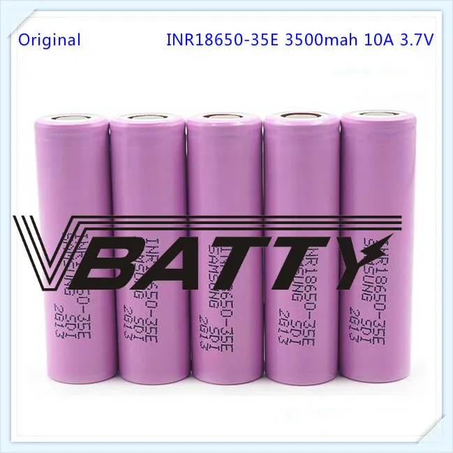Vbatty для Samsung INR18650 35E 18650 аккумулятор 3500 мАч 10A 3 7 В литий ионная аккумуляторная