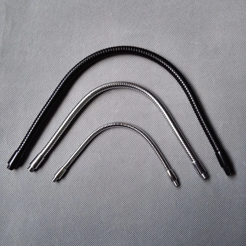 

2pieces/lot m6,m8,m10 male screw thread Soft Light chrome/black metal Flexible conduit metal goose neck tube serpentine tube