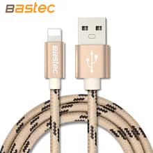 Bastec Original 8-Pin Braided Wire Metal Plug Sync Data Charger USB Cable for iPhone 7 6s 6 plus 5 5s iPad 4 mini 2 3 Air 2