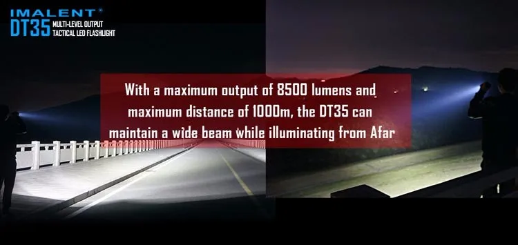 Sale IMALENT Waterproof Aluminum DT35 XHP35 HI 8500 LM 6 Modes 18650 USB Rechargeable LED Light Flashlight Torch+4x 18650 batteries 4