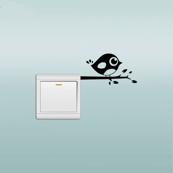 

Bird-6 Natural Style Cute Little Bird Switch Sticker Cartoon Bird Vinyl Wall Decal Home Wallpaper