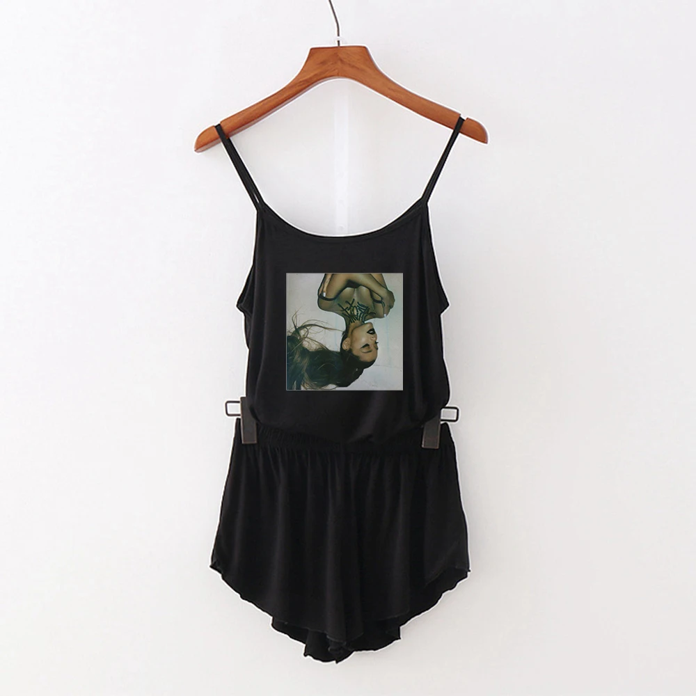 

Ariana Grande Camisole two piece set Women Camisole Oversize Navel sleeveless waistcoat and Kpop Short Pants O-neck Sexy Summer