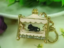 Bed Small Pet Car Small Keyring Fashion Jewelry Women Bag Key Crystal Rhinestone Charm Pendant Key Chain Gift
