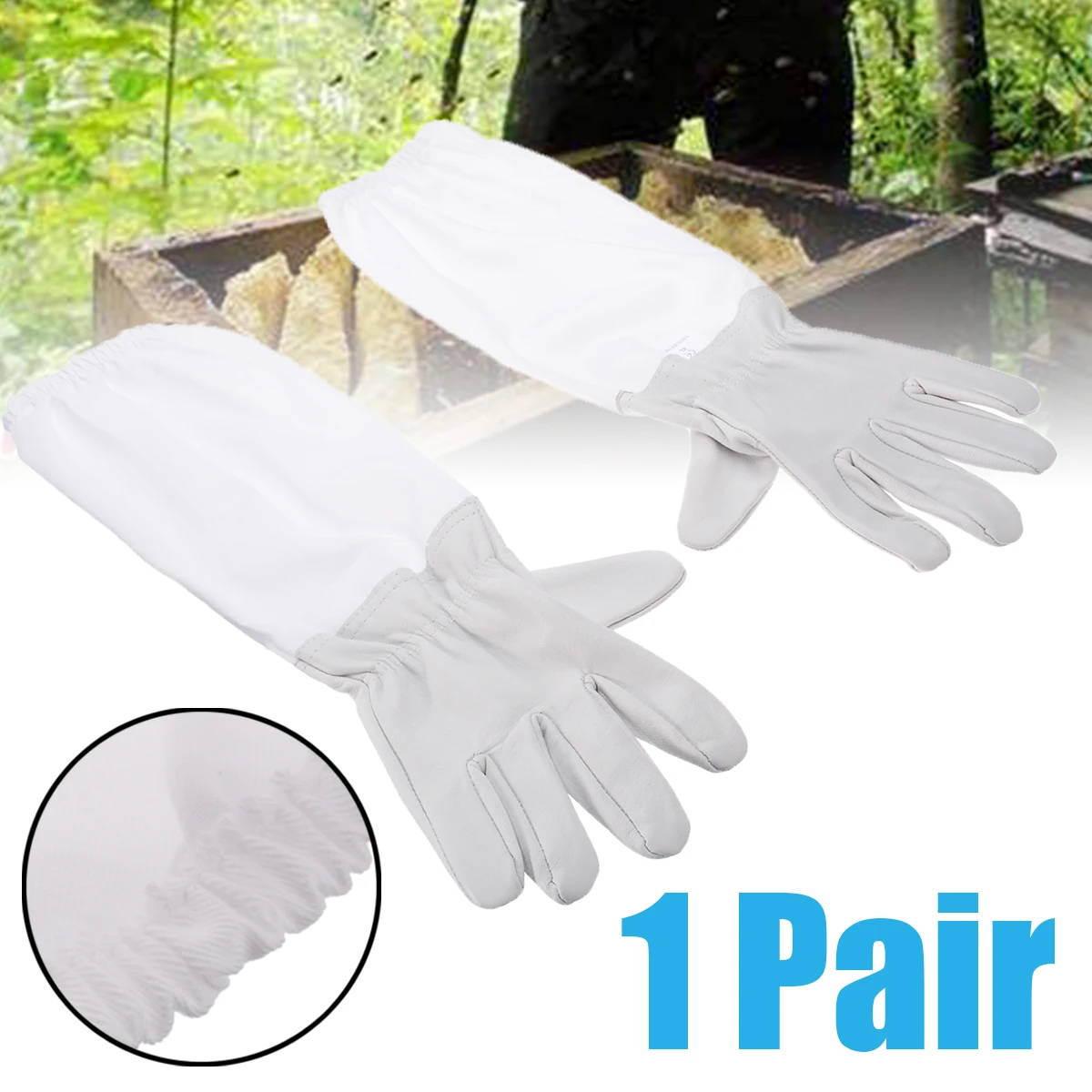 1 пара XL большой белый Пчеловодство защитные перчатки с вентилируемым пчеловодом с длинными рукавами анти пчеловодство оборудование