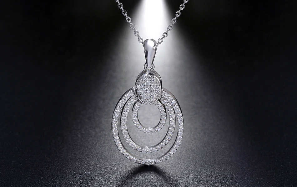 ORSA JEWELS, настоящее Стерлинговое Серебро, женское ожерелье, 925, подвеска с цепочкой, в богемном стиле, AAA CZ, Женские Ювелирные изделия SN67