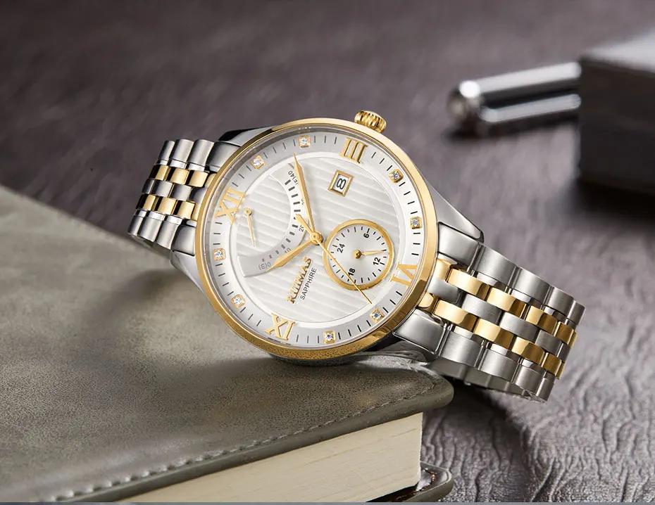 Winner часы Мужские автоматические механические золотистые часы-скелетоны винтажные мужские часы s RUIMAS часы лучший бренд класса люкс RS6720G-Blak
