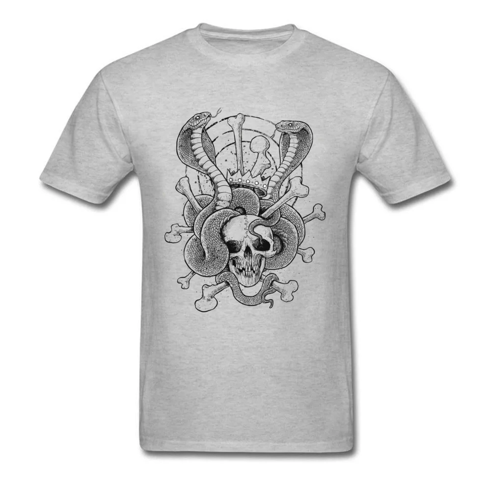 Round Collar King Cobras 100% Cotton Fabric Men's T Shirts Printed Short Sleeve Tops Shirt Funny Casual Tops Shirts King Cobras grey