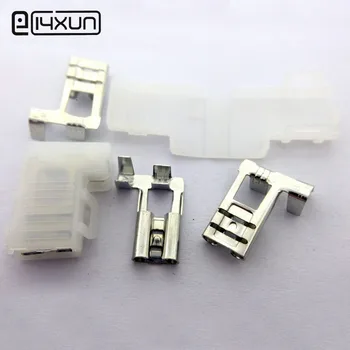 

10sets 6.3mm Right Angle Flag Female Crimp Terminal with Case for 18AWG - 13AWG Wire for Car Auto
