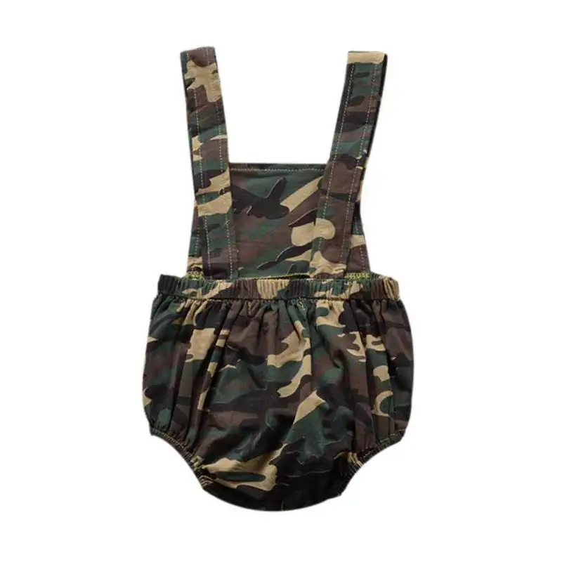 

2017 Newborn Baby Girls Boys Clothing Army Green Bodysuits Kids Cute Sleeveless Clothes