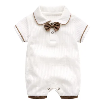 

Summer Kids Baby Gentleman Short Sleeve Rompers Sets Kids Boys Bowknot Jumpsuit Newborn Clothes Fashion Infant Clothing