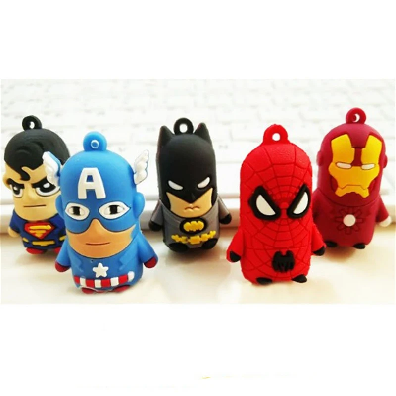 

Marvel Anime Toys Figures Key Chain Superman Spiderman Batman Iron man Captain America Car Keychain Ring Toys