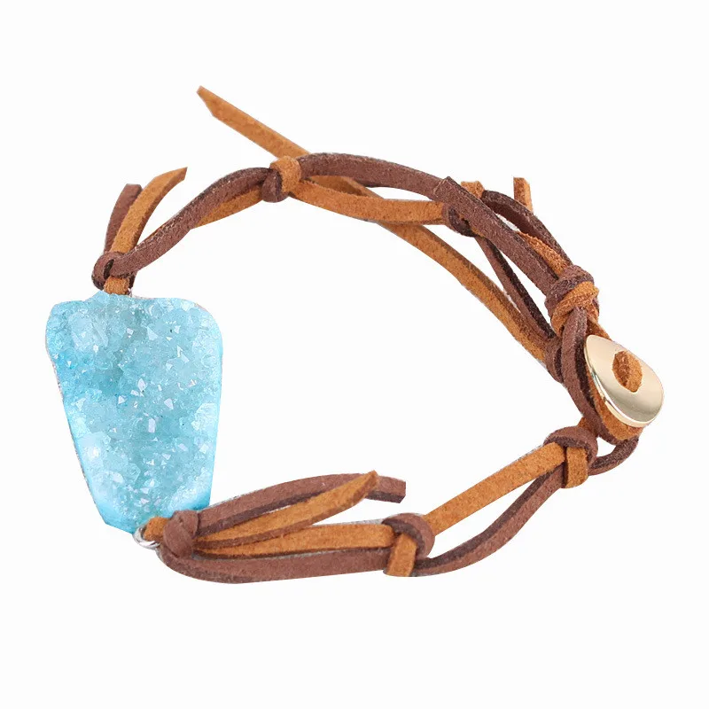 

Colorful Crystal Bangles Rope Wrap Bracelet Natural Stones Jewelry Adjustable Size Boho Bracelet Handmade Ethnic Bracelets