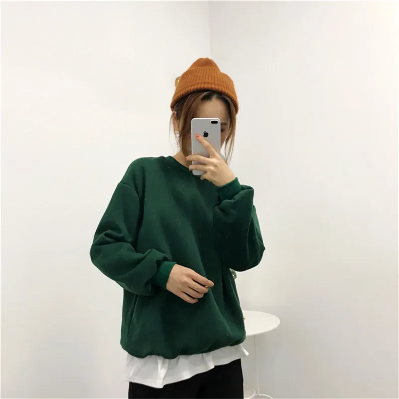 Sudaderas Mujer,, Harajuku, одноцветная толстовка, женская, с длинным рукавом, с капюшоном, свободная, женские толстовки, свитшоты, повседневный спортивный костюм