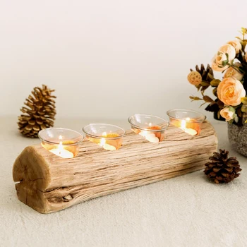 

Nordic Creative Candle Holder Wood Large Votive Wooden Candlestick Zen Garden Wedding Flower Stands Candelabro Madera 50KO261