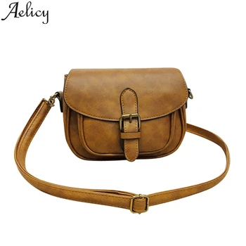

Aelicy Women's Shoulder Bag Retro Leather Buckle Ladies Handbag Large Capacity Casual Pu Leather Ladies Messenger Bag